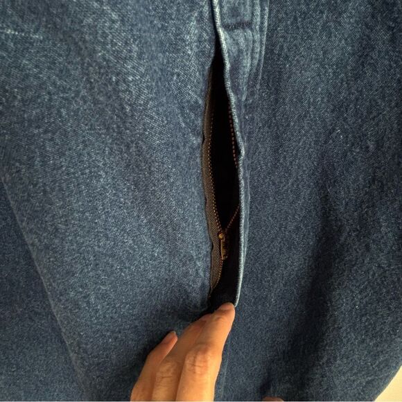 Vintage Round House Blue Denim Overalls Size 38  Unisex Normcore Farm Workwear - Picture 7 of 14